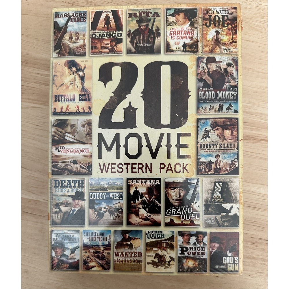 20 Movie Western Pack DVD 2012 5-Disc‎ Set Buffalo Bill Sundance Cassidy Santana
